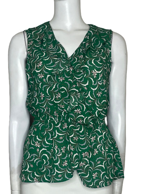 Blusa Max Studio Sin Mangas Flores Verde - Talla S