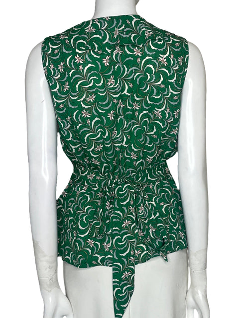 Blusa Max Studio Sin Mangas Flores Verde - Talla S