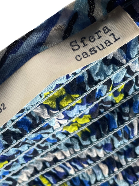 Vestido Sfera Casual Sin Mangas Estampado Azul - Talla L