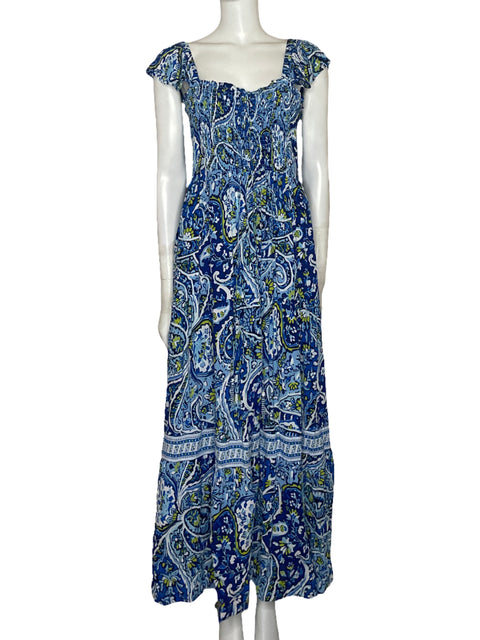 Vestido Sfera Casual Sin Mangas Estampado Azul - Talla L
