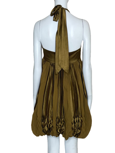 Vestidos Issue Plizado Metalizado Dorado-Talla 4