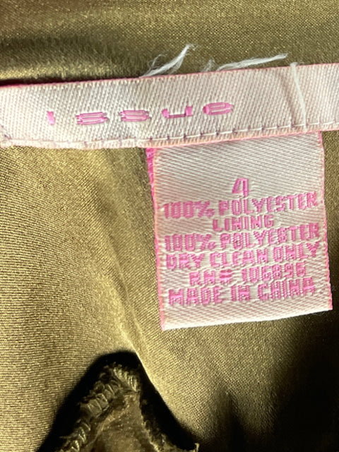 Vestidos Issue Plizado Metalizado Dorado-Talla 4