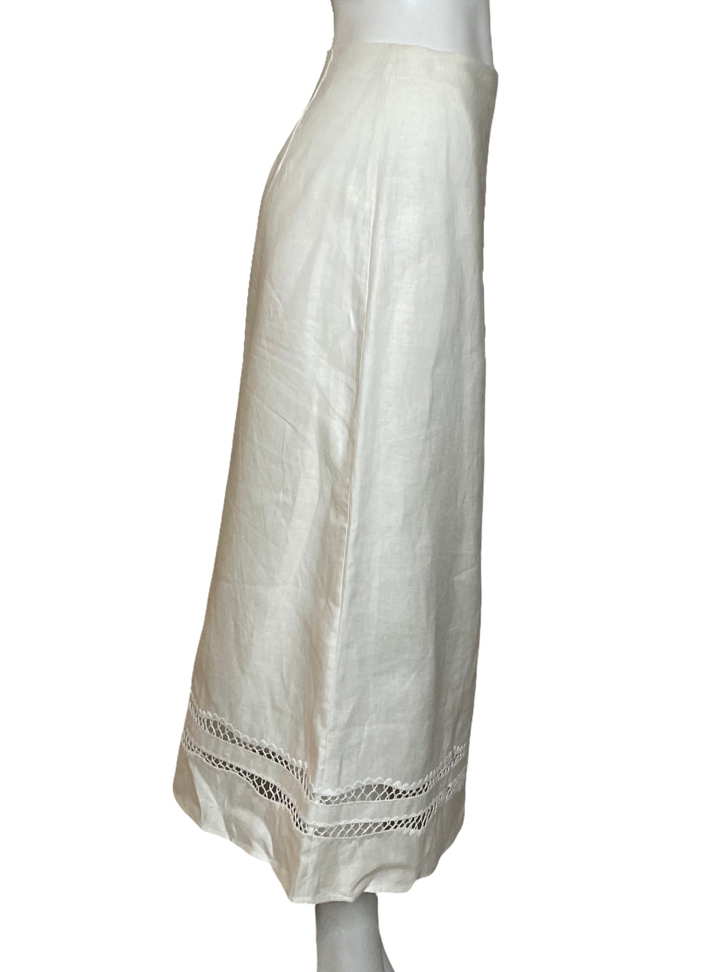 Falda Massimo Dutti Encaje Blanco-Talla S