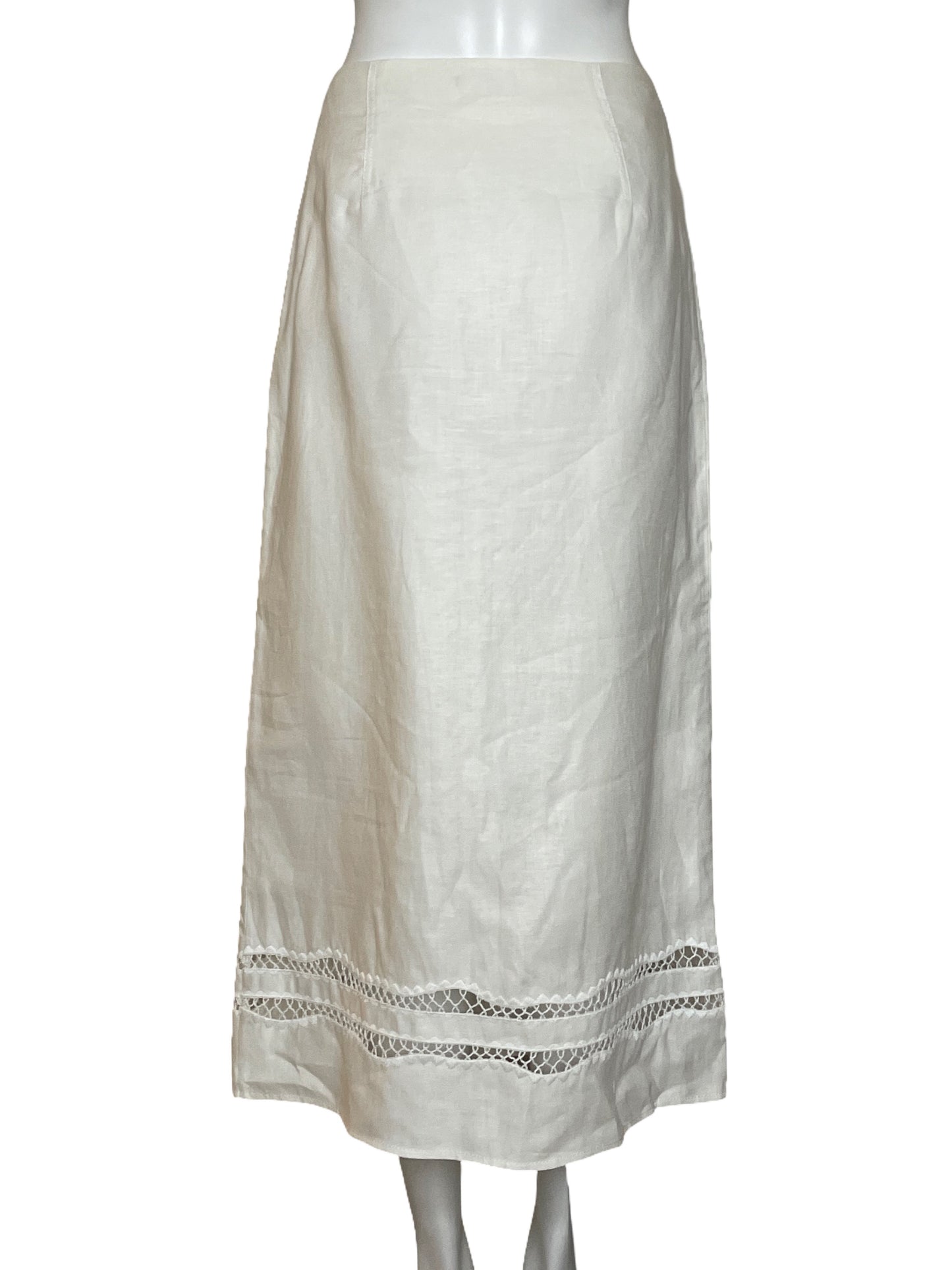 Falda Massimo Dutti Encaje Blanco-Talla S