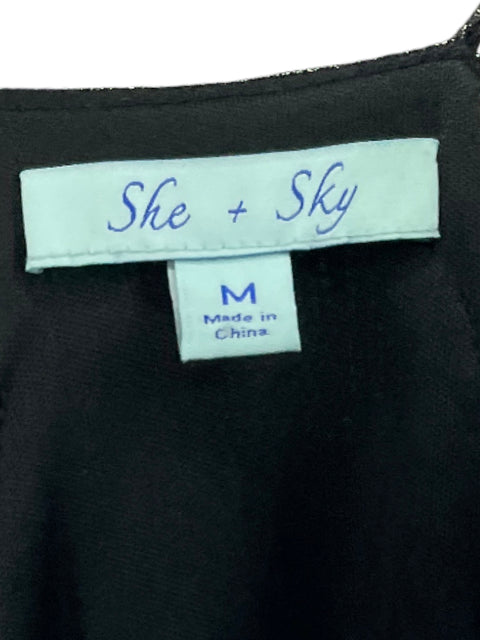 Vestido She+Sky Fuido Metalizado Plateado-Talla M