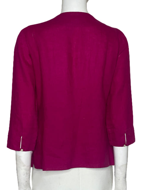 Blusa Ralph Lauren Bordados Fucsia - Talla XS