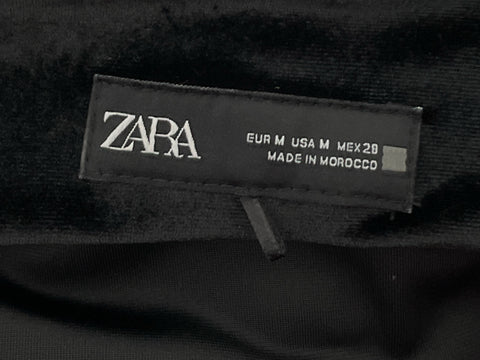 Falda Zara Velvet Negro-Talla M
