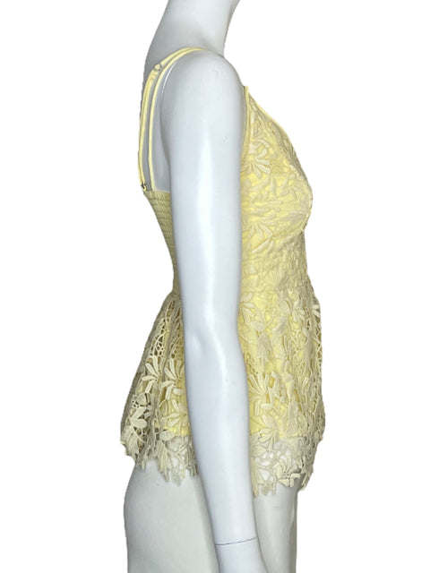 Top Abercrombie & Fitch Encaje Tiras Amarillo-Talla S