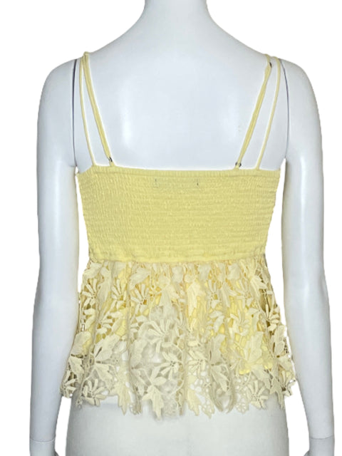 Top Abercrombie & Fitch Encaje Tiras Amarillo-Talla S