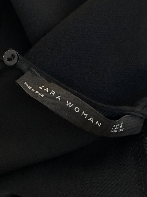 Blusa Zara Asimétrica Negro-Talla S