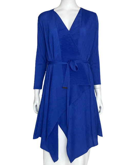 Cardigan Adolfo Dominguez Plisado Azul-Talla 4