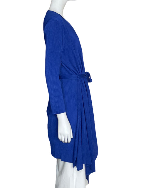 Cardigan Adolfo Dominguez Plisado Azul-Talla 4