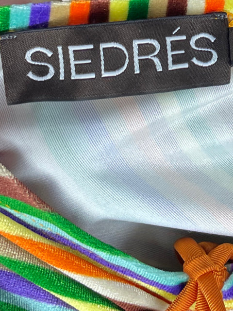 Blusa Siedres Rayas Fruncido Naranja-Talla 36