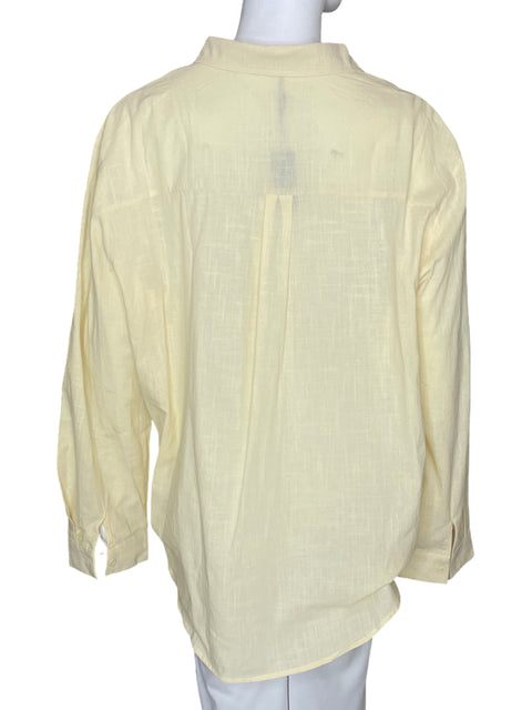 Camisa In Voland Botones Amarillo-Talla 2XL