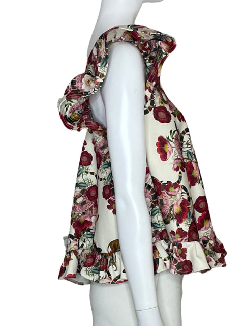 Blusa Eugenia Fernandez Estampado Vuelos Blanco-Talla S