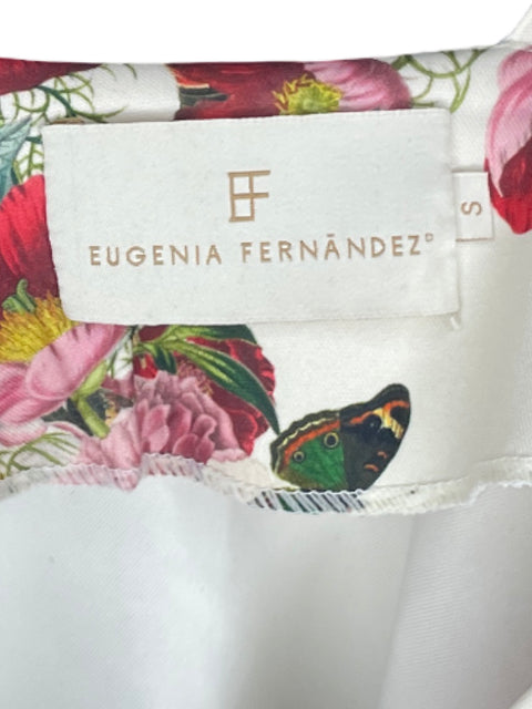 Blusa Eugenia Fernandez Estampado Vuelos Blanco-Talla S