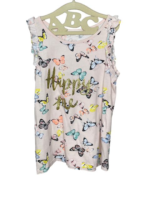 Top H&M Mariposas Rosado-Talla 6-8Y