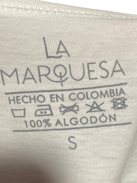 Blusa La Marqueza Cuello V Blanco-Talla S