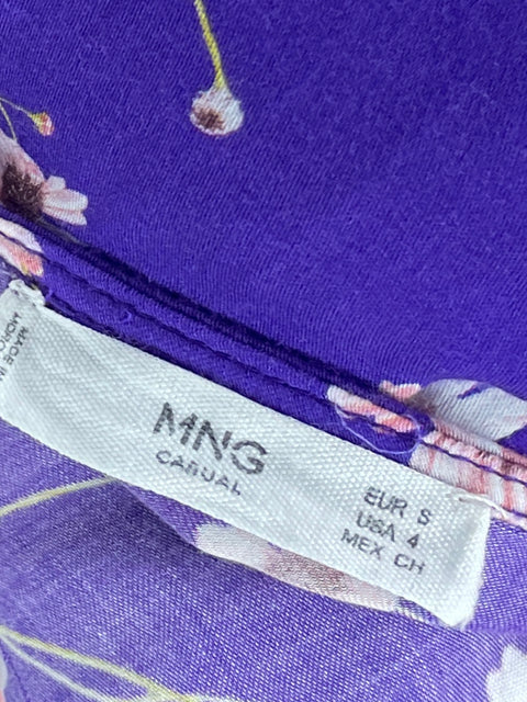 Vestido MNG Camisero Floral Morado-Talla 4