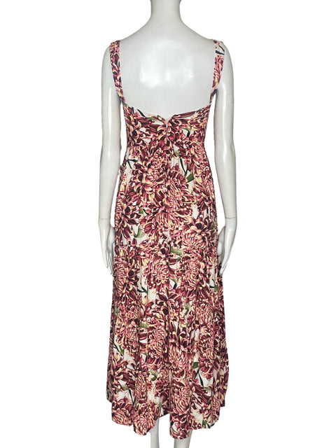 Vestido Agua Bendita Flores Fucsia - Talla S