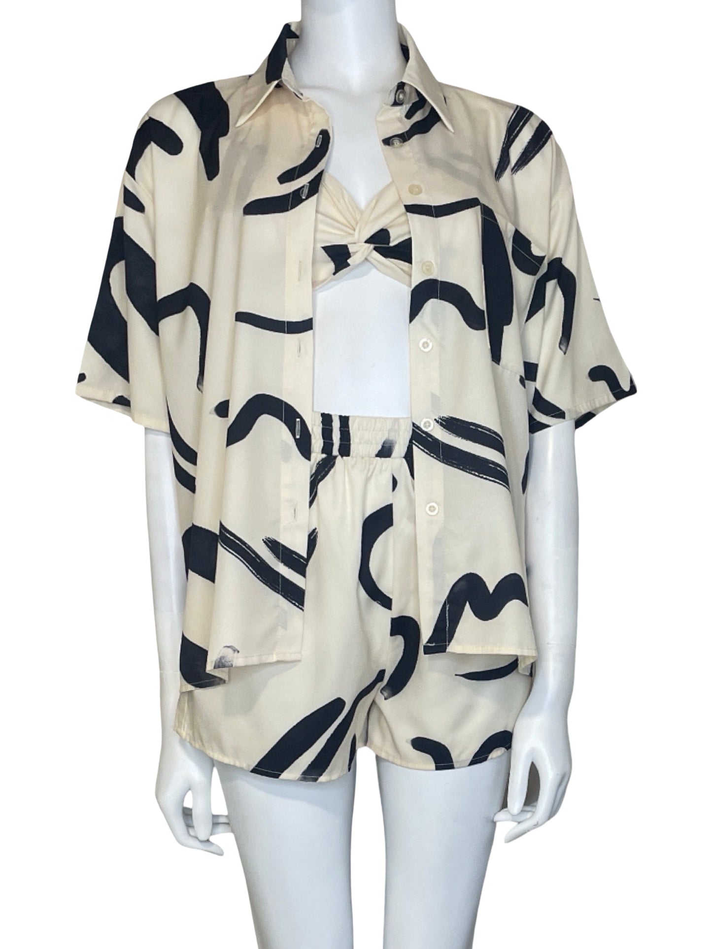 Set Stylebigg Estampado 3 Piezas Beige-Talla S