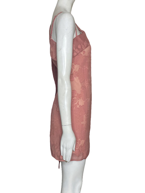 Vestido Elliatt One Shoulder Bordados Rosado - Talla XS