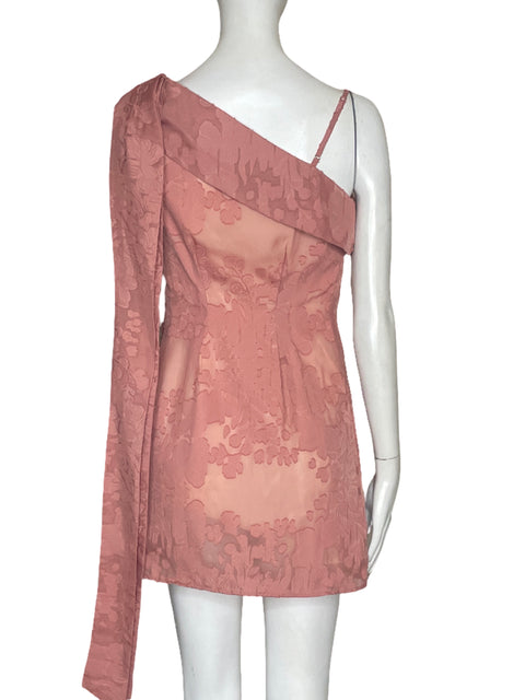 Vestido Elliatt One Shoulder Bordados Rosado - Talla XS