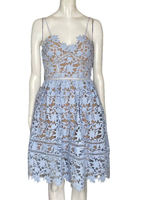 Vestido Self- Portrait Encaje Azul - Talla 2