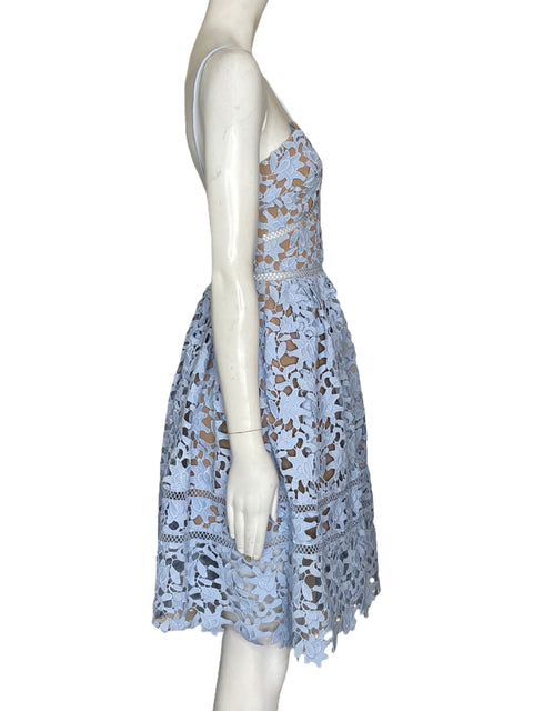 Vestido Self- Portrait Encaje Azul - Talla 2