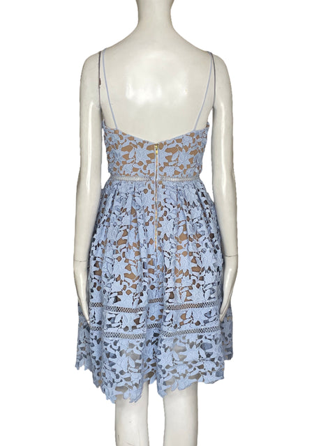 Vestido Self- Portrait Encaje Azul - Talla 2