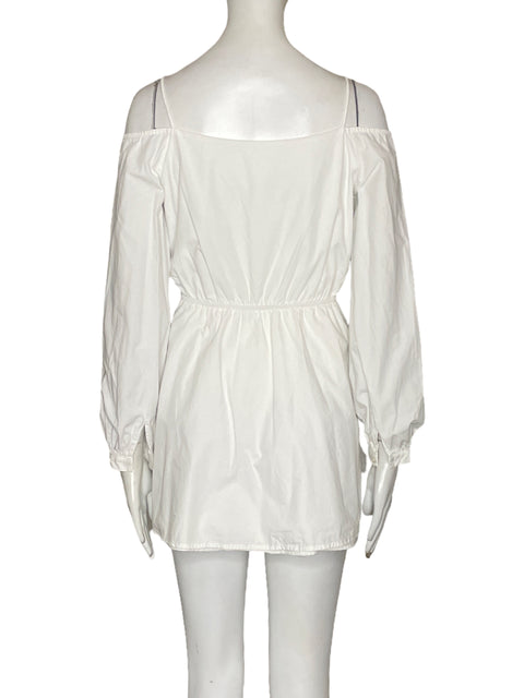 Vestido Superdown Mini Mangas Largas Blanco - Talla XS
