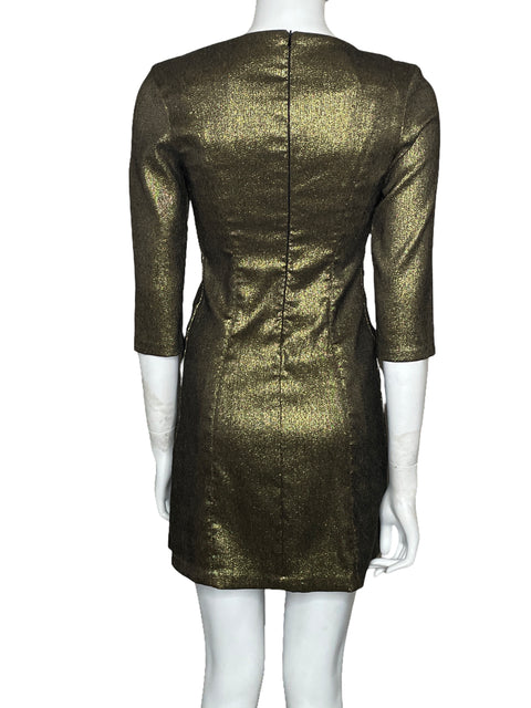 Vestido Zara Mini Metalizado Dorado-Talla S