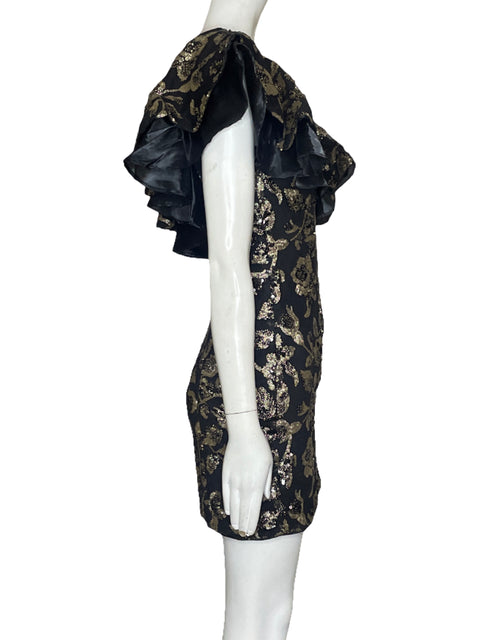 Vestido Majorelle One Shoulder Lentejuelas Negro Talla XXS