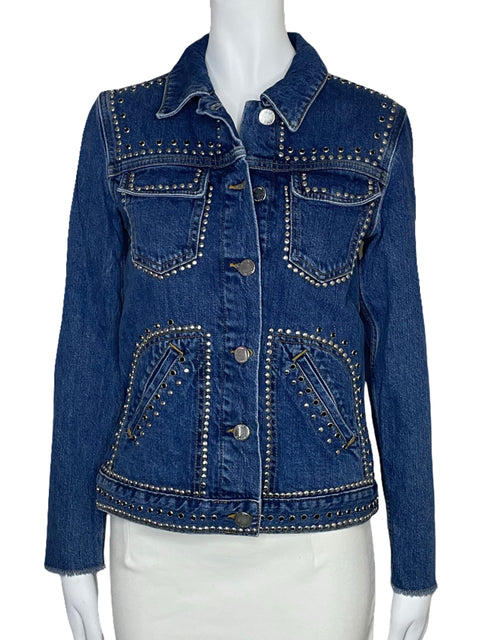 Chaqueta Uterque Denim Tachuelas Azul-Talla S
