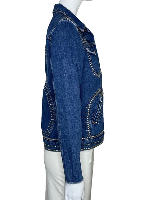 Chaqueta Uterque Denim Tachuelas Azul-Talla S
