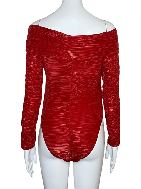 Body Sabina Musayev Fruncido Metalizado Naranja-Talla M