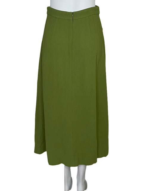 Falda Uterque Botones Verde-Talla S