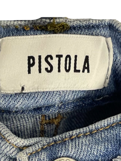 Pantalón Pistola Jeans Split Hem Azul-Talla XS