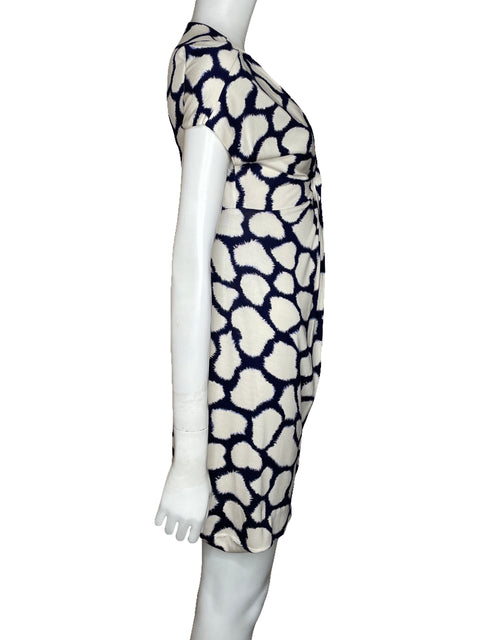 Vestido Diane Von Furstenberg Estampado Azul-Talla 6