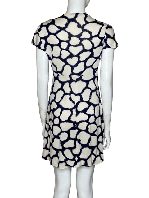 Vestido Diane Von Furstenberg Estampado Azul-Talla 6