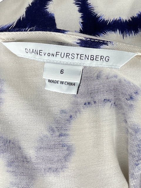 Vestido Diane Von Furstenberg Estampado Azul-Talla 6