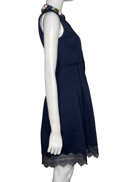 Vestido Elie Tahari Encaje Azul - Talla XS
