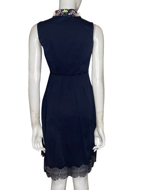 Vestido Elie Tahari Encaje Azul - Talla XS