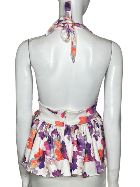 Blusa Natalia Munarriz Floral Blanco-Talla S