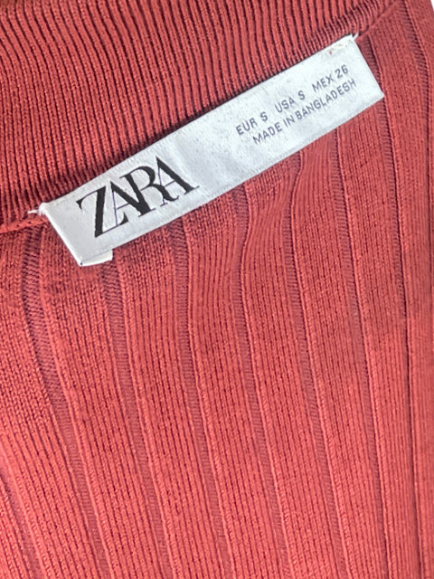 Blusa Zara Acanalado Rojo - Talla S