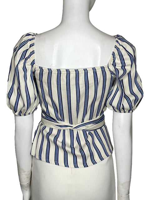 Blusa Studio F Rayas Botones Blanco-Talla XXS