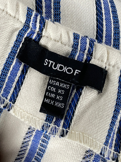 Blusa Studio F Rayas Botones Blanco-Talla XXS