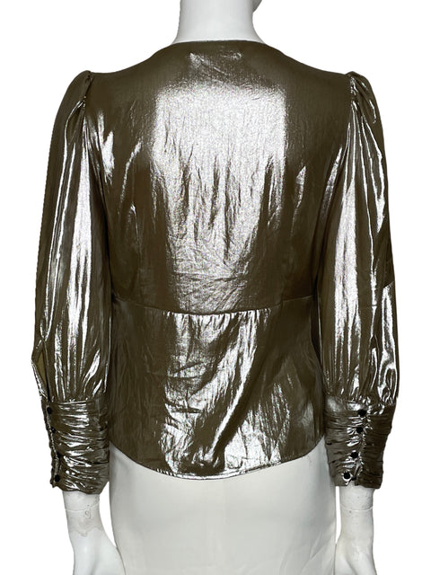 Blusa Zara Metálica Dorado-Talla M