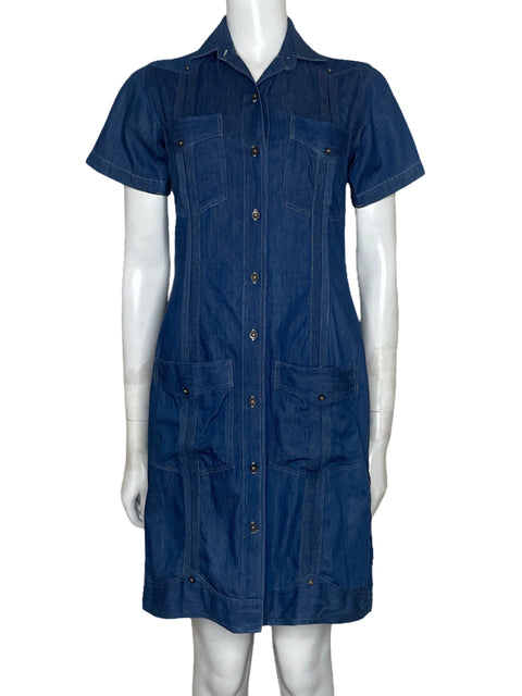 Vestido Panabrisa Mangas Corta Azul - Talla 2