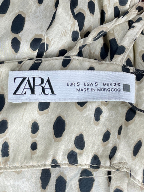 Vestido Zara Animal Print Beige-Talla S